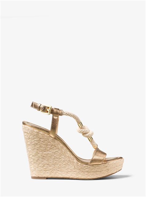 holly leather sandal michael kors|Holly Leather Wedge Sandal .